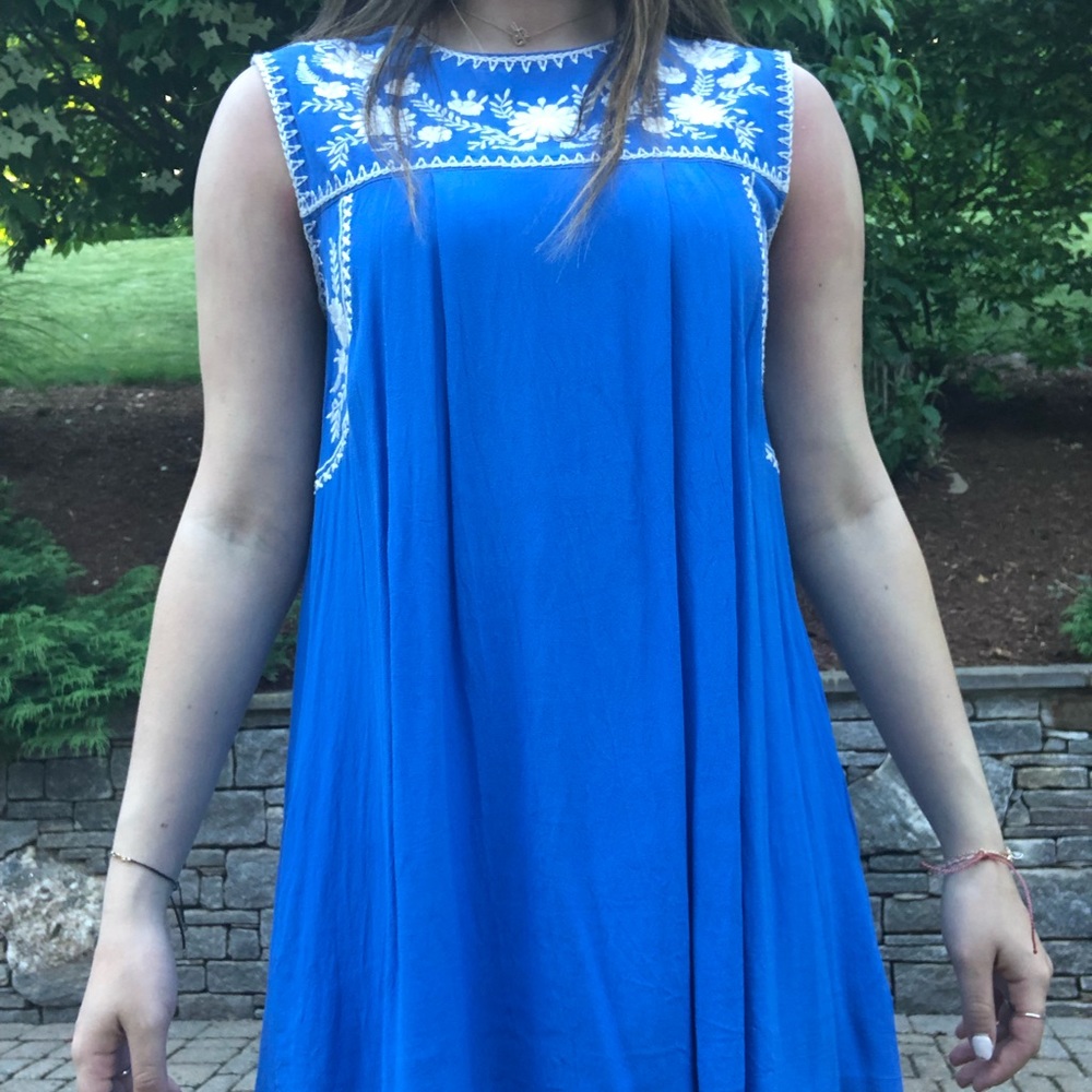 embroidered blue mini dress!